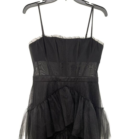 BCBG MaxAzria Sheer Tiered Ruffle Maxi Dress Gown Sz 8 NWT - Picture 6 of 11
